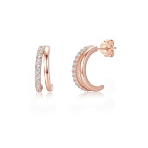 Aloha Double Hoop Earrings (Rose Gold)