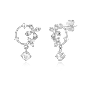 アロハ・フローラル・ドロップ・ピアス(シルバー)