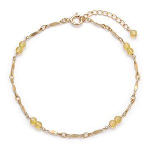 Rila Yellow Crystal Anklet (November Birthstone)