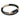 Blue Sandstone CC Double Strap Leather Bracelet (Jet Black-Rose Gold)
