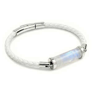 Moonstone CC Leather Bracelet (Star White-Silver)