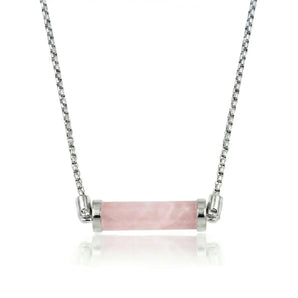 Rose Quartz CC Necklace (Silver)