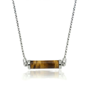 Golden Tiger's Eye CC Necklace (Silver)