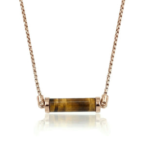 Golden Tiger's Eye CC Necklace (Rose Gold)