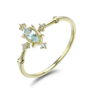Royal Aquamarine 9K Gold Ring