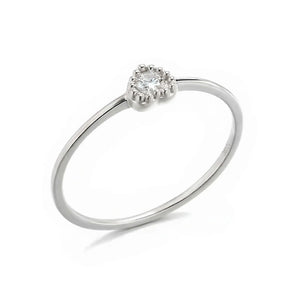 9K Classic Heart White Gold Ring