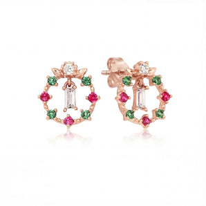 L'amour Christmas Floral Earrings