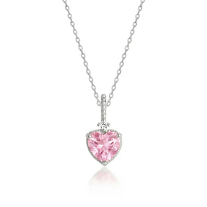 La Joie Morganite Heart Necklace (Silver)