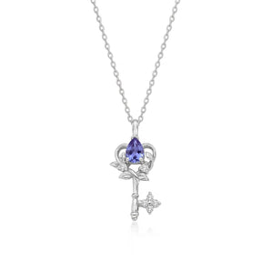 La Joie Tanzanite Love Key Necklace