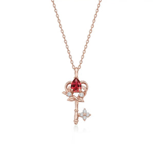 La Joie Rose Tourmaline Love Key Necklace
