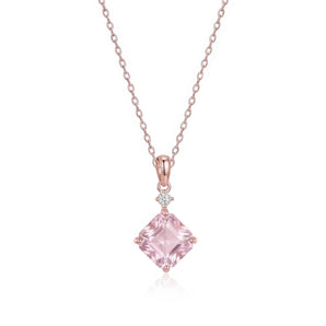 La Joie Rose Quartz Necklace (Rose Gold)