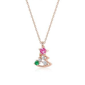 L'amour Christmas Tree Necklace (Rose Gold)