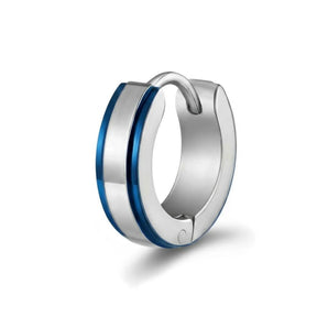Noe Track Grooved Hoop Earring (Cyber Blue)
