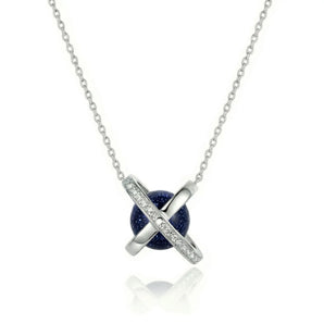 The Planet Blue Sandstone Necklace (Silver)