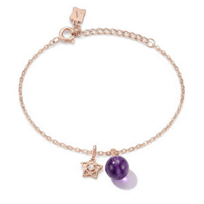 Shinning Star Amethyst Bracelet (Rose Gold)