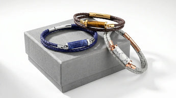 CC Gemstone Double Strap Leather Bracelet