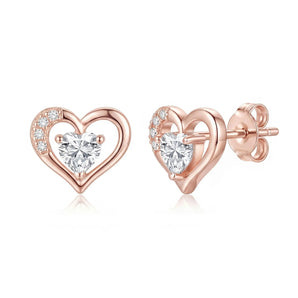 Aloha Sweet Heart Earrings (Rose Gold)
