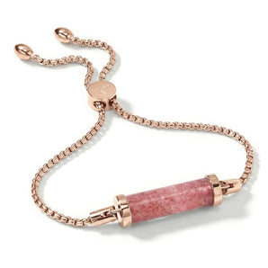 Strawberry Quartz CC Bracelet (Rose Gold)