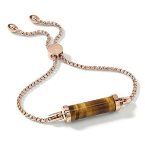 Golden Tiger's Eye CC Bracelet (Rose Gold)
