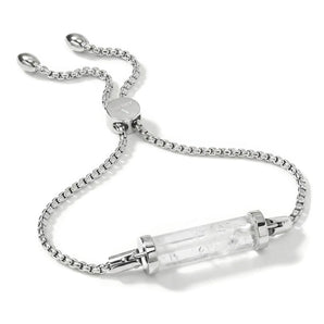 White Crystal CC Bracelet (Silver)