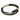 Blue Sandstone CC Double Strap Leather Bracelet (Jet Black-Gold)