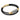 Hematite CC Double Strap Leather Bracelet (Jet Black-Gold)