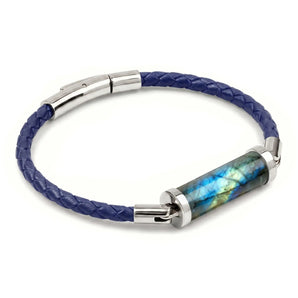 Labradorite CC Leather Bracelet (Palace Blue-Silver)