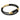 Obsidian CC Double Strap Leather Bracelet (Jet Black-Gold)
