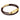 Yellow Crystal CC Double Strap Leather Bracelet (Walnut Brown-Gold)