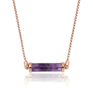 Amethyst CC Necklace (Rose Gold)