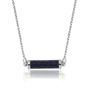 Blue Sandstone CC Necklace (Silver)