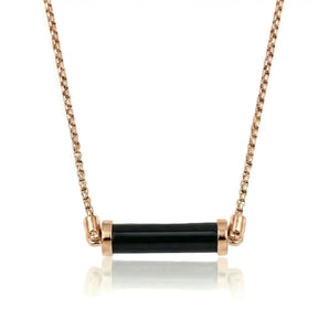 Obsidian CC Necklace (Rose Gold)