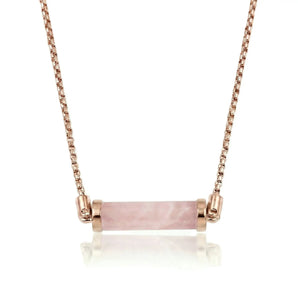Rose Quartz CC Necklace (Rose Gold)