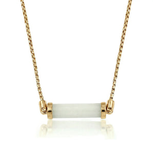 白玉CC項鍊 (金色）