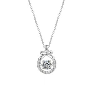 Elegant Bow Dancing Stone Necklace