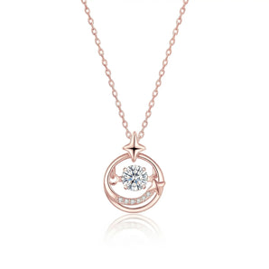 Star Light Dancing Stone Necklace (Rose Gold)