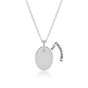Éternel Oval Engravable Necklace (Silver)