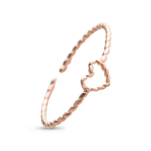 Elegant Heart Open Ring (Rose Gold)