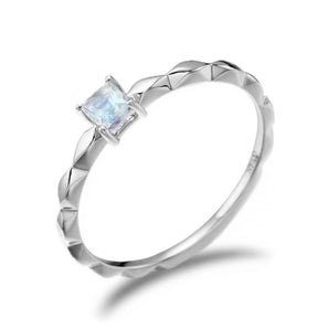 Rainbow Moonstone 14K White Gold Ring
