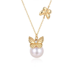 La Joie Butterfly Pearl Necklace