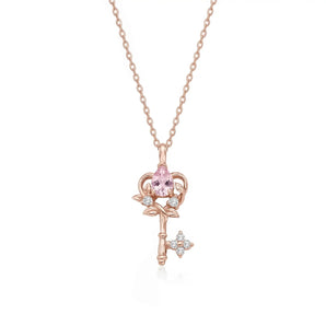 La Joie Pink Morganite Love Key Necklace