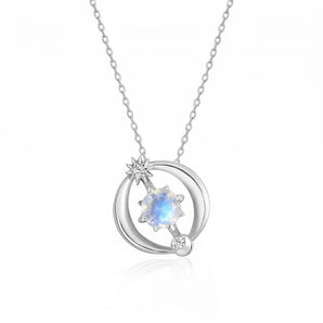 La Joie Moonstone Star Wish Necklace (Silver)