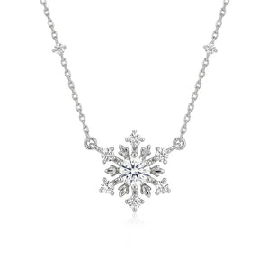 闪烁雪花项链 (白金色)
