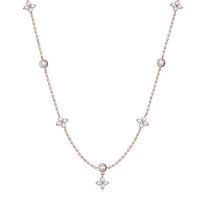 L'amour Sparkling Clover Necklace (Rose Gold)