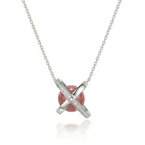 The Planet Strawberry Quartz Necklace (Silver)