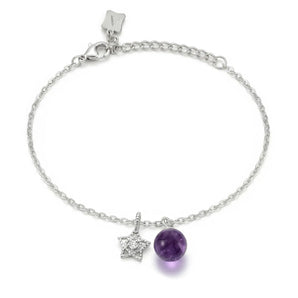 Shinning Star Amethyst Bracelet (Silver)