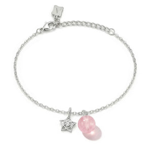 Shinning Star Rose Quartz Bracelet (Silver)