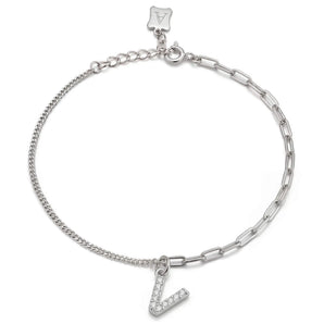 Trésor Initial [ V ] Bracelet (Silver)
