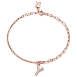 Trésor Initial [ Y ] Bracelet (Rose Gold)
