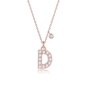 Trésor Initial [ D ] Necklace (Rose Gold)